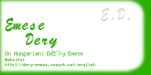 emese dery business card